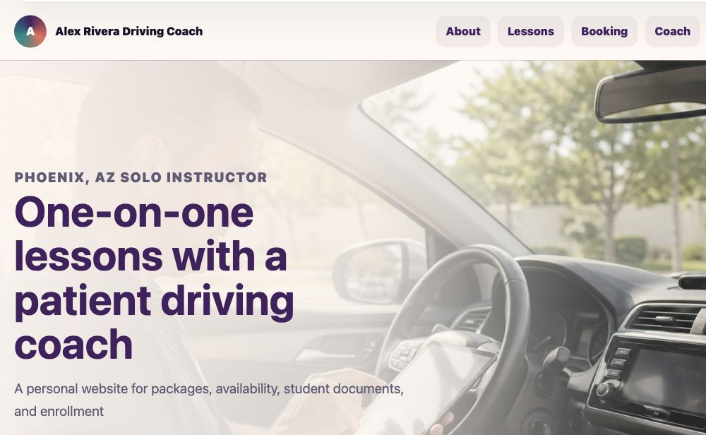 Instructor-Led Solo School full website preview screenshot
