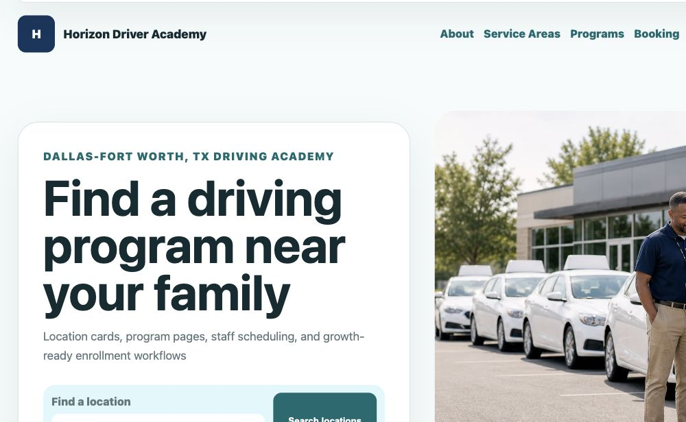 Multi-Location Academy full website preview screenshot