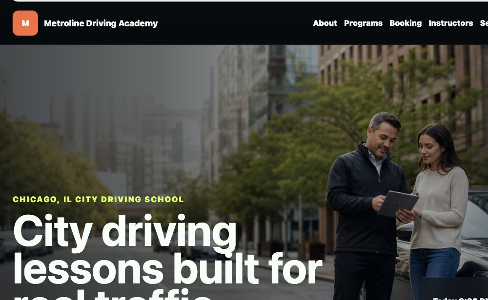 Premium Urban Driving Academy full website preview screenshot
