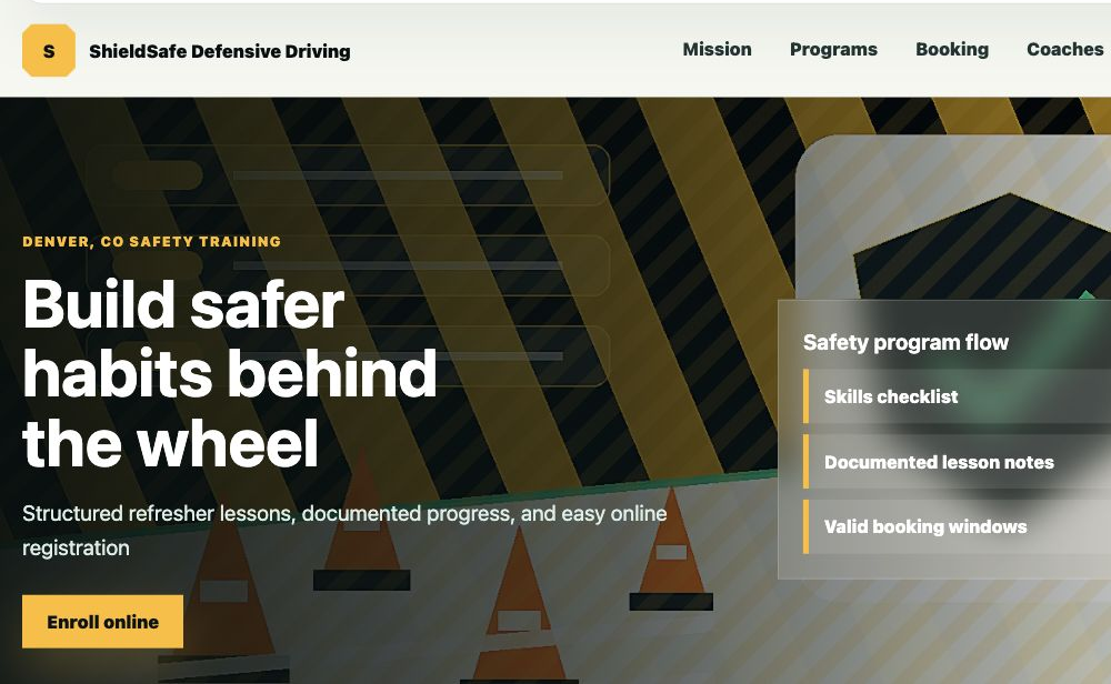 Safety First Defensive Driving full website preview screenshot